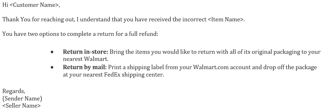 消息中心常见回复模板